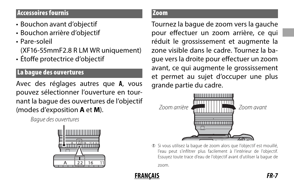 FujiFilm XF 8-16mm f/2.8 R LM WR Lens User Manual | Page 23 / 140