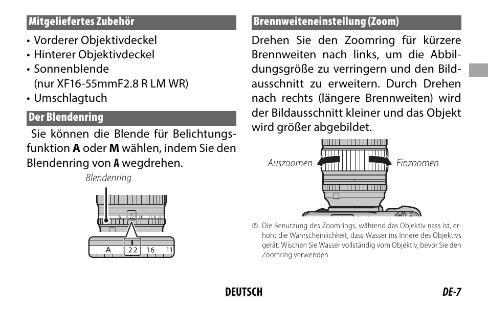 FujiFilm XF 8-16mm f/2.8 R LM WR Lens User Manual | Page 31 / 140