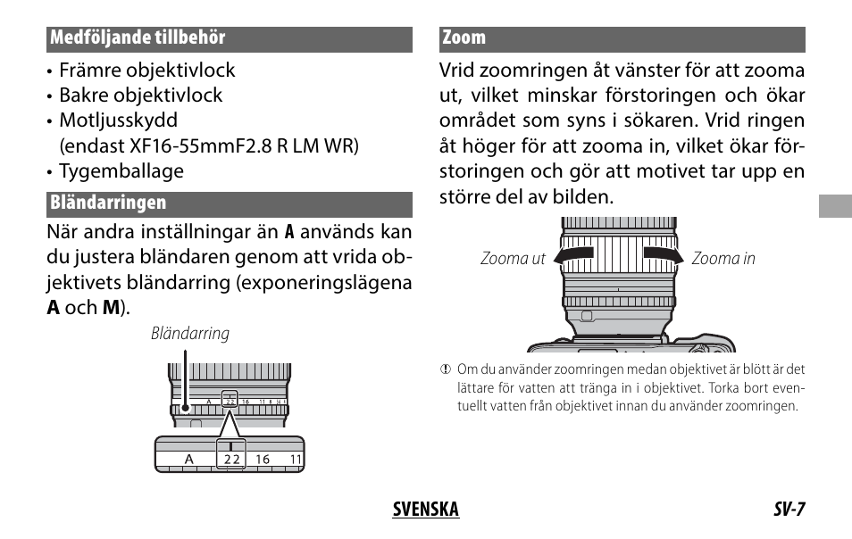 FujiFilm XF 8-16mm f/2.8 R LM WR Lens User Manual | Page 55 / 140