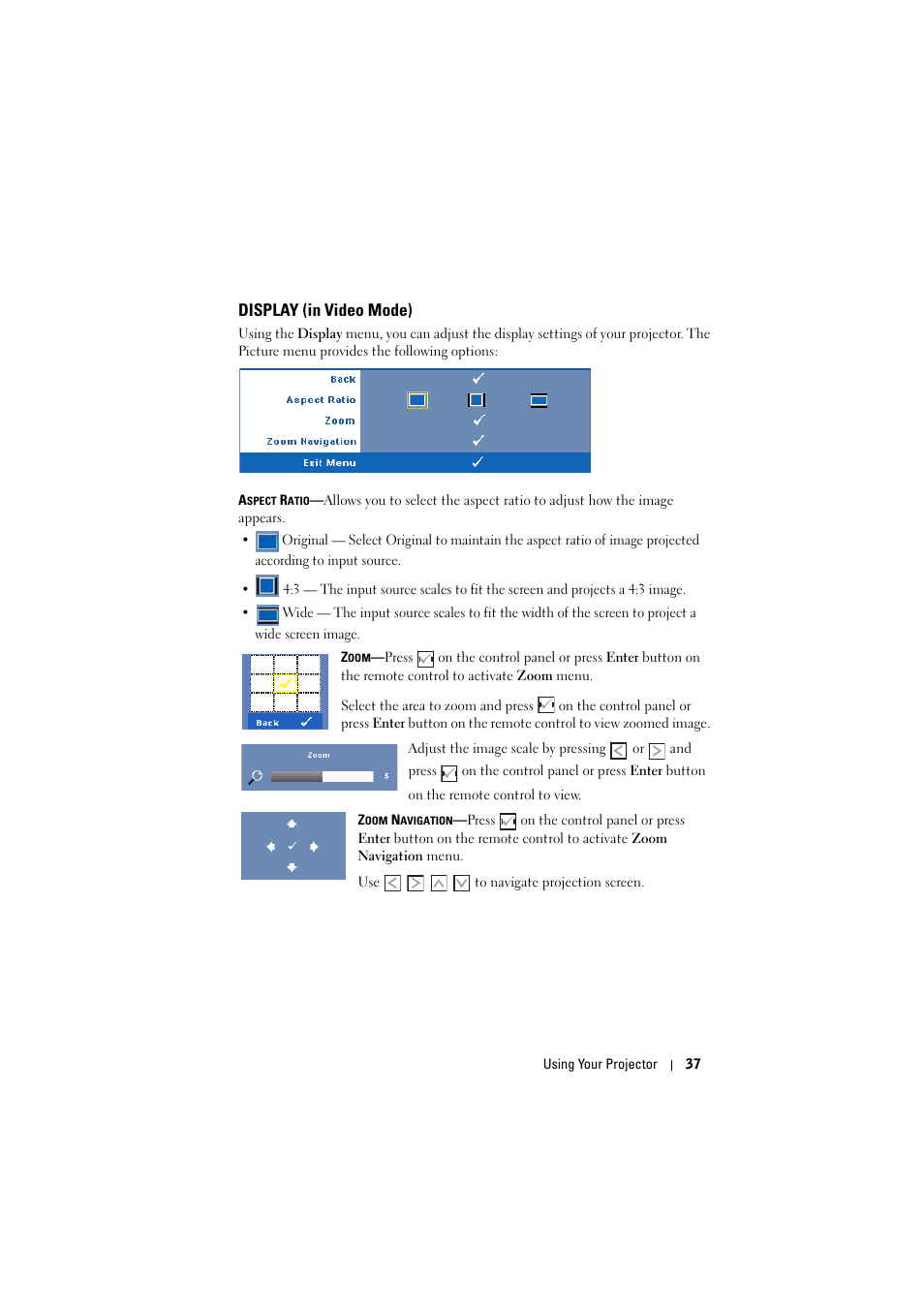 Display (in video mode) | Dell 1610HD User Manual | Page 37 / 80
