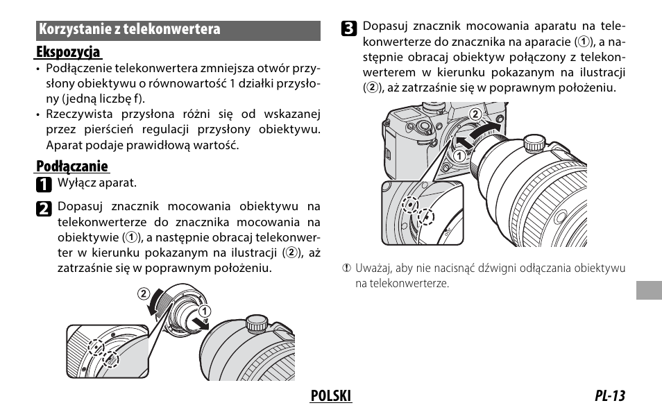 Podłączanie | FujiFilm XF 200mm f/2 R LM OIS WR Lens with XF 1.4x TC F2 WR Teleconverter Kit User Manual | Page 193 / 256