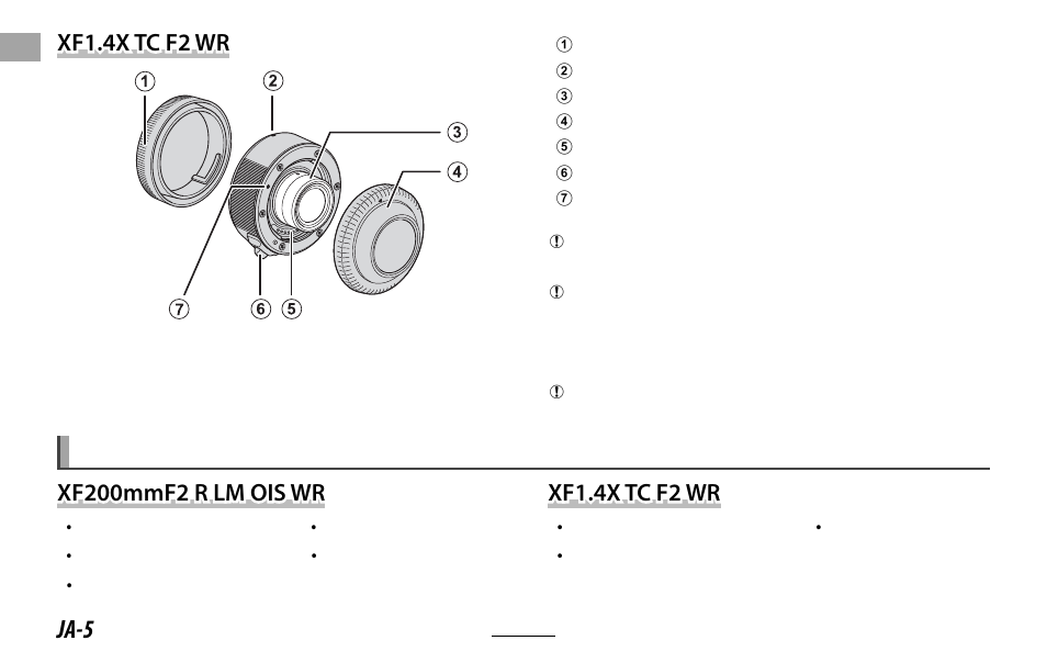 FujiFilm XF 200mm f/2 R LM OIS WR Lens with XF 1.4x TC F2 WR Teleconverter Kit User Manual | Page 6 / 256