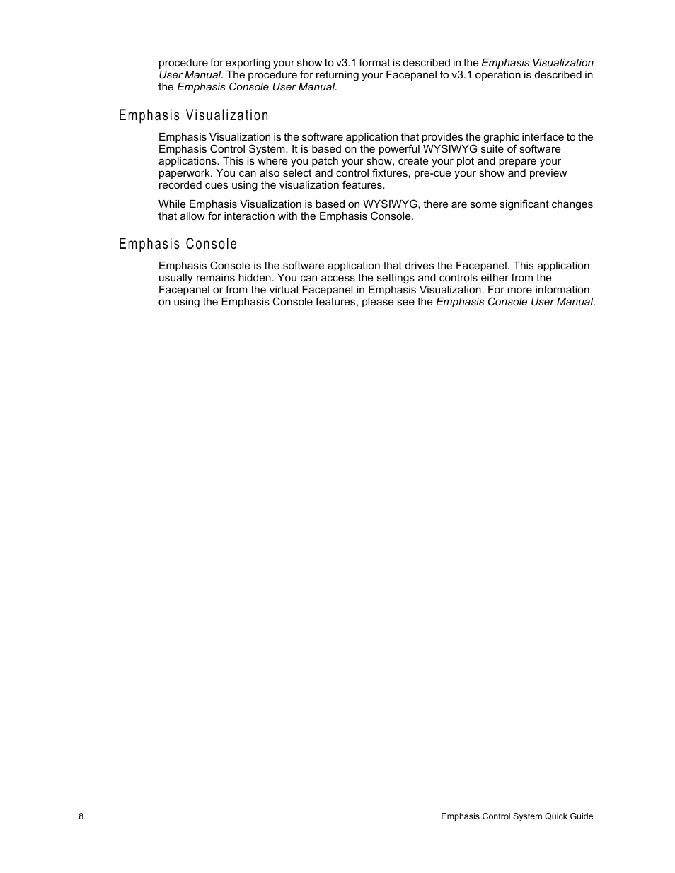 Emphasis visualization, Emphasis console, Emphasis visualization emphasis console | Dell Emphasis Lighting Control System User Manual | Page 12 / 68