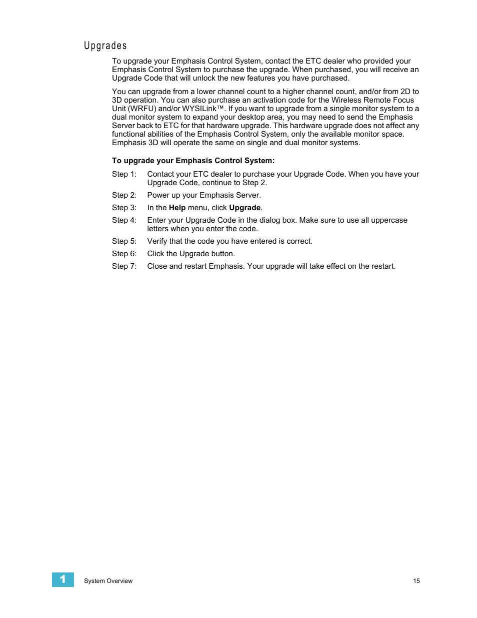 Upgrades | Dell Emphasis Lighting Control System User Manual | Page 19 / 68