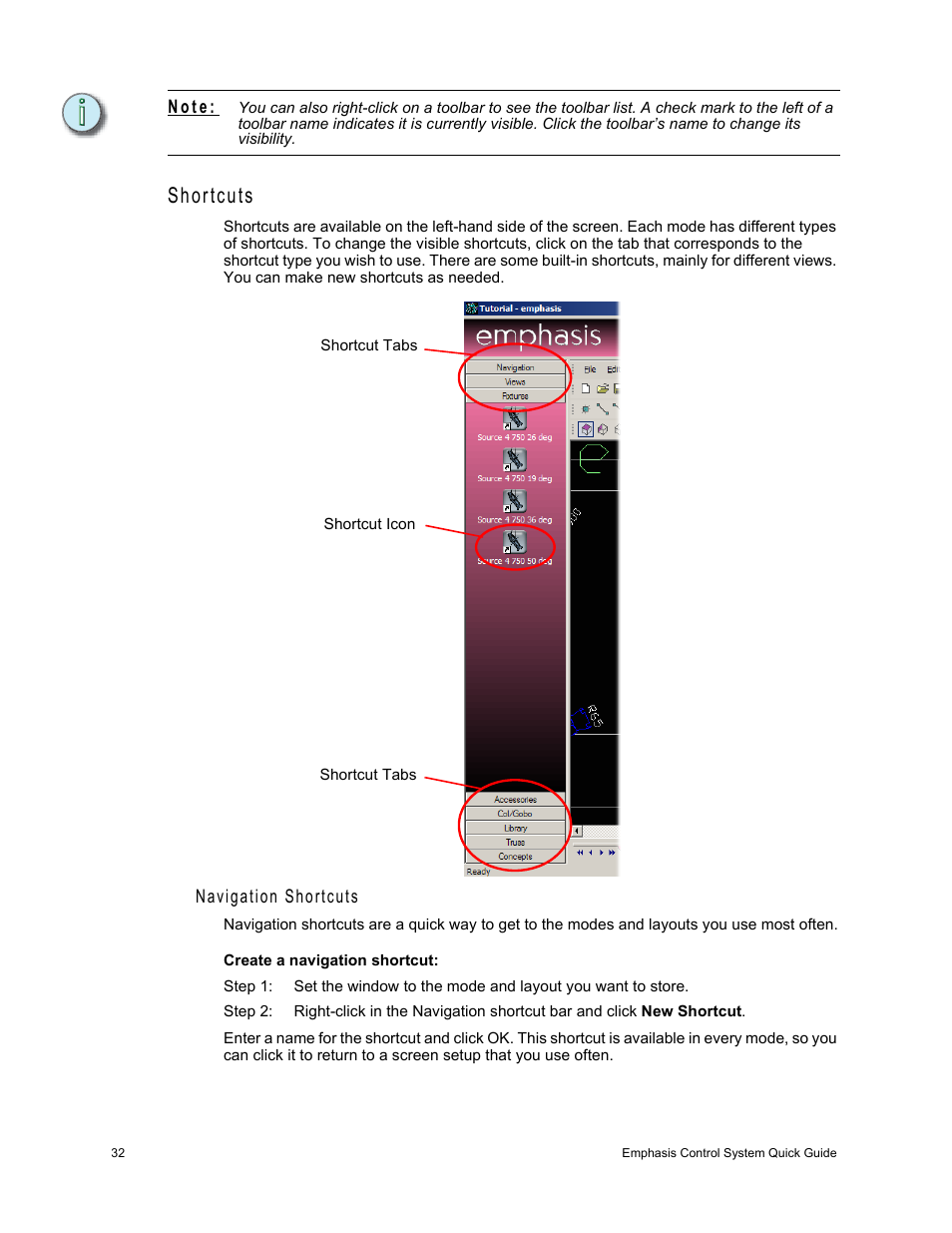 Shortcuts | Dell Emphasis Lighting Control System User Manual | Page 36 / 68