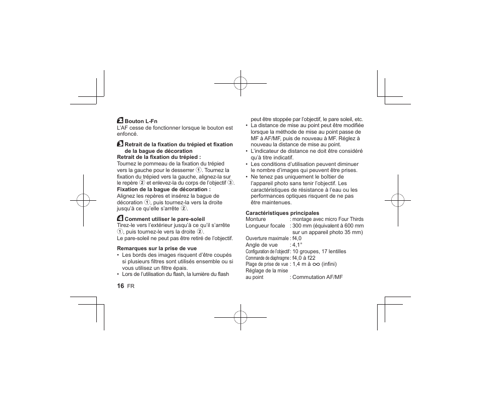 Olympus M.Zuiko Digital ED 300mm f/4 IS PRO Lens User Manual | Page 14 / 101