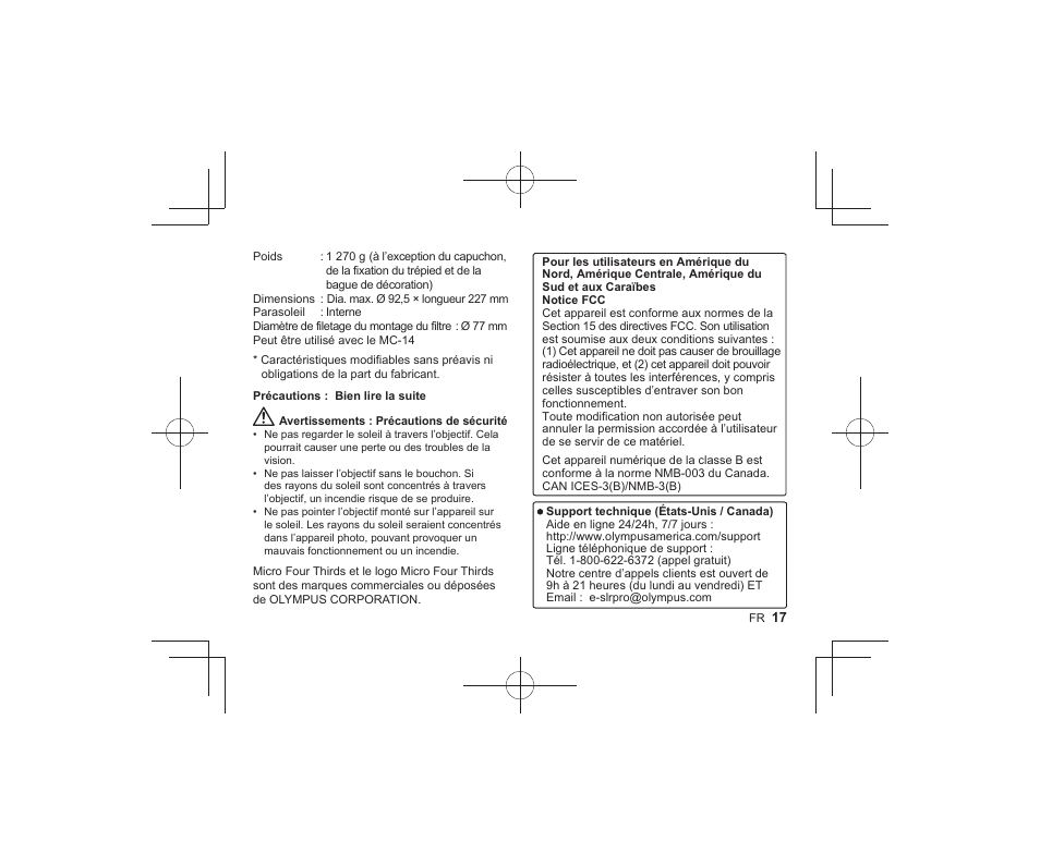 Olympus M.Zuiko Digital ED 300mm f/4 IS PRO Lens User Manual | Page 15 / 101