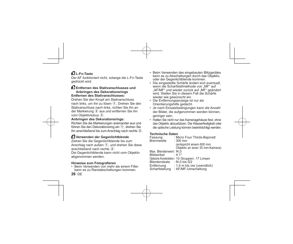 Olympus M.Zuiko Digital ED 300mm f/4 IS PRO Lens User Manual | Page 24 / 101