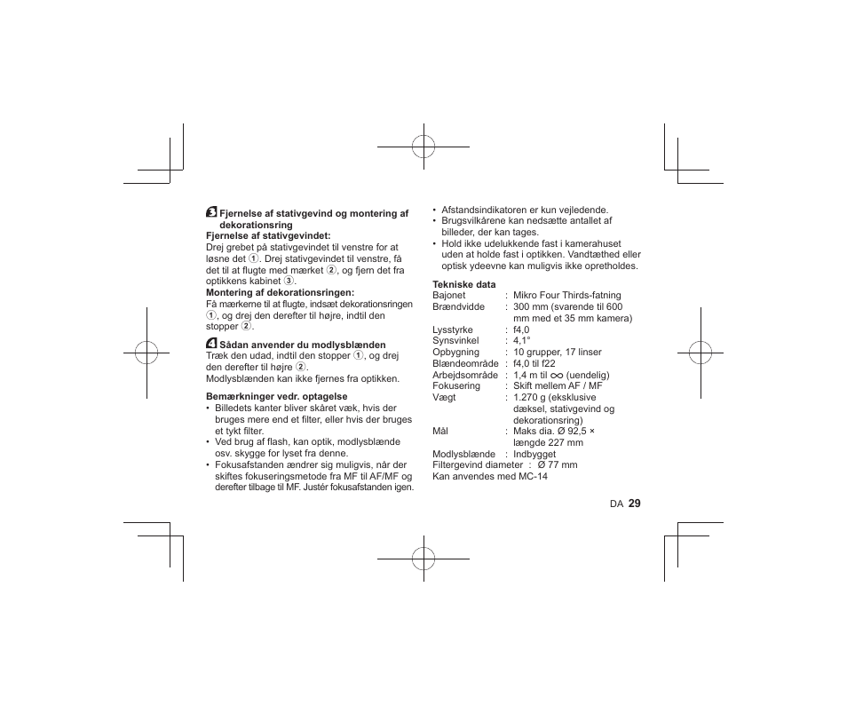 Olympus M.Zuiko Digital ED 300mm f/4 IS PRO Lens User Manual | Page 27 / 101