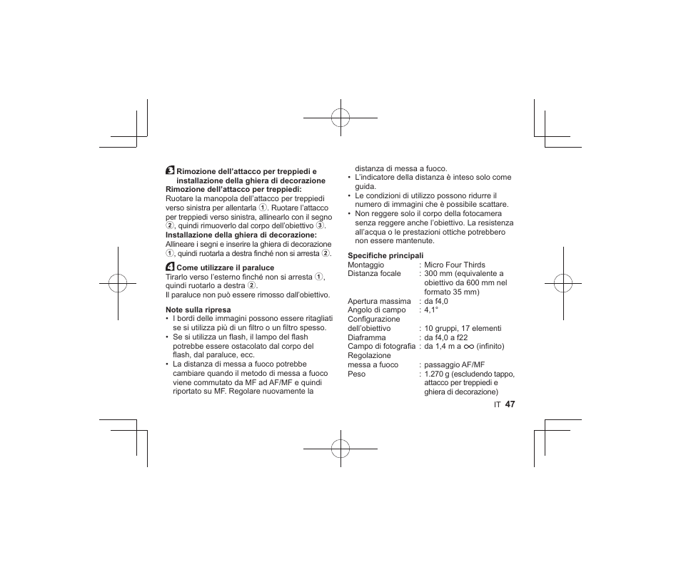 Olympus M.Zuiko Digital ED 300mm f/4 IS PRO Lens User Manual | Page 45 / 101