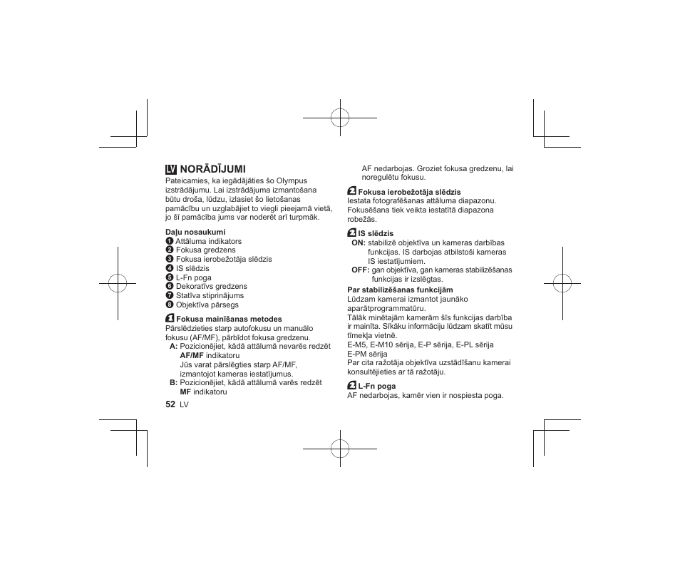 Olympus M.Zuiko Digital ED 300mm f/4 IS PRO Lens User Manual | Page 50 / 101