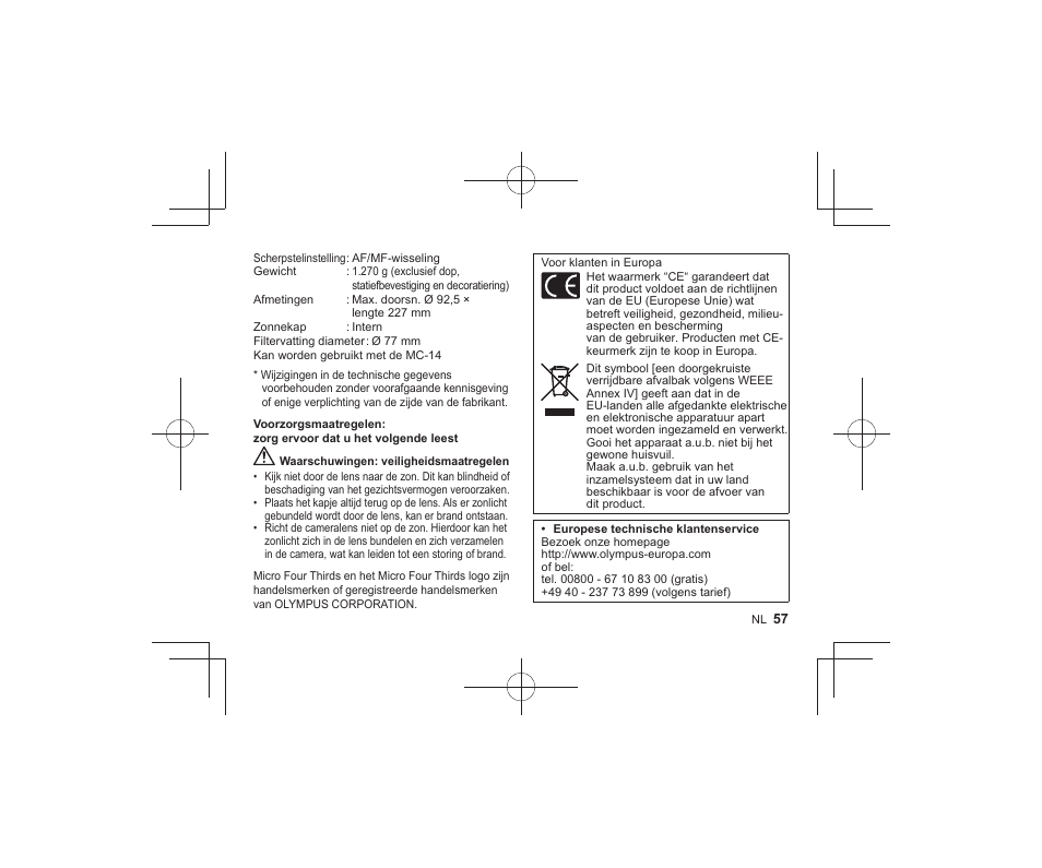 Olympus M.Zuiko Digital ED 300mm f/4 IS PRO Lens User Manual | Page 55 / 101