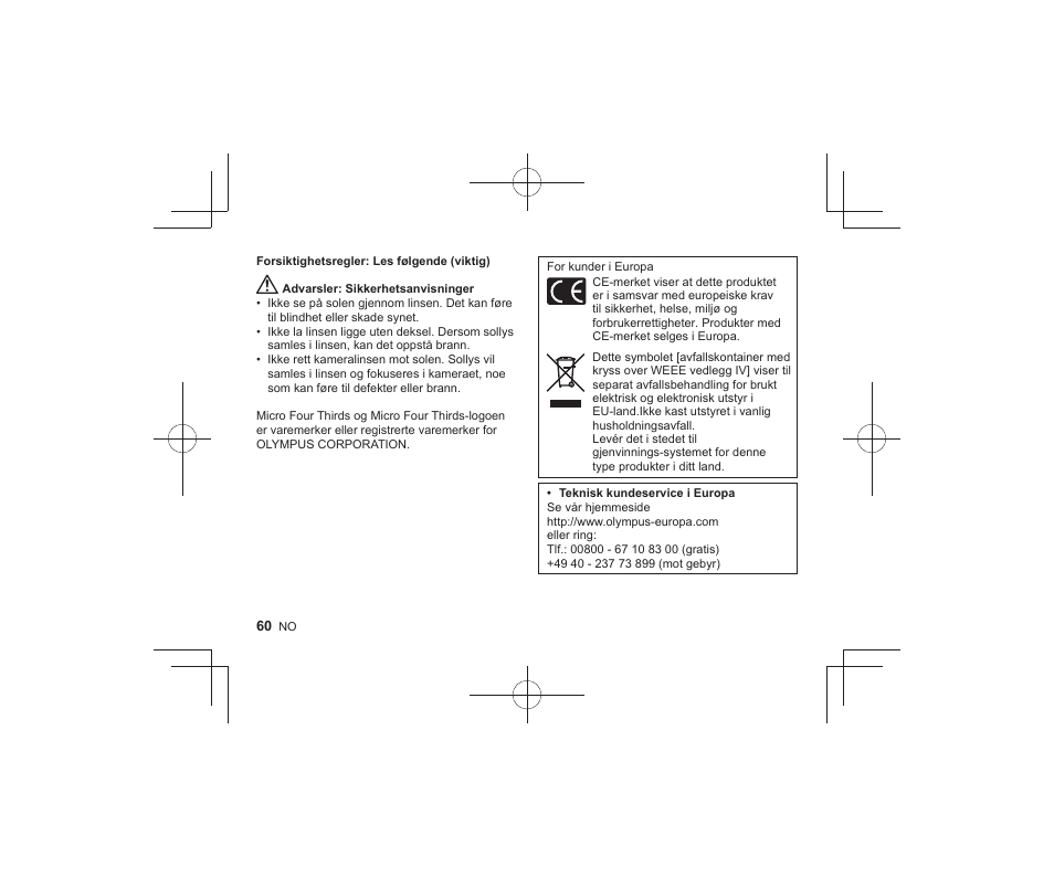 Olympus M.Zuiko Digital ED 300mm f/4 IS PRO Lens User Manual | Page 58 / 101