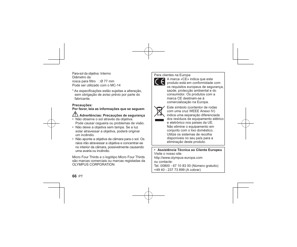 Olympus M.Zuiko Digital ED 300mm f/4 IS PRO Lens User Manual | Page 64 / 101