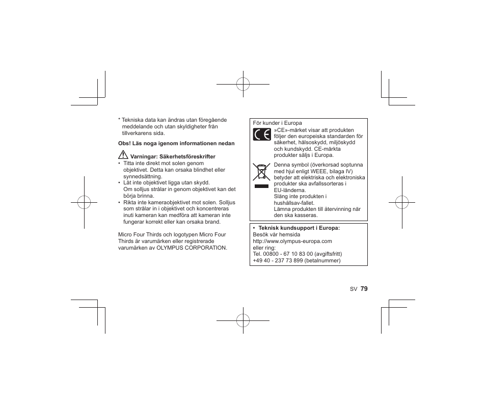 Olympus M.Zuiko Digital ED 300mm f/4 IS PRO Lens User Manual | Page 77 / 101