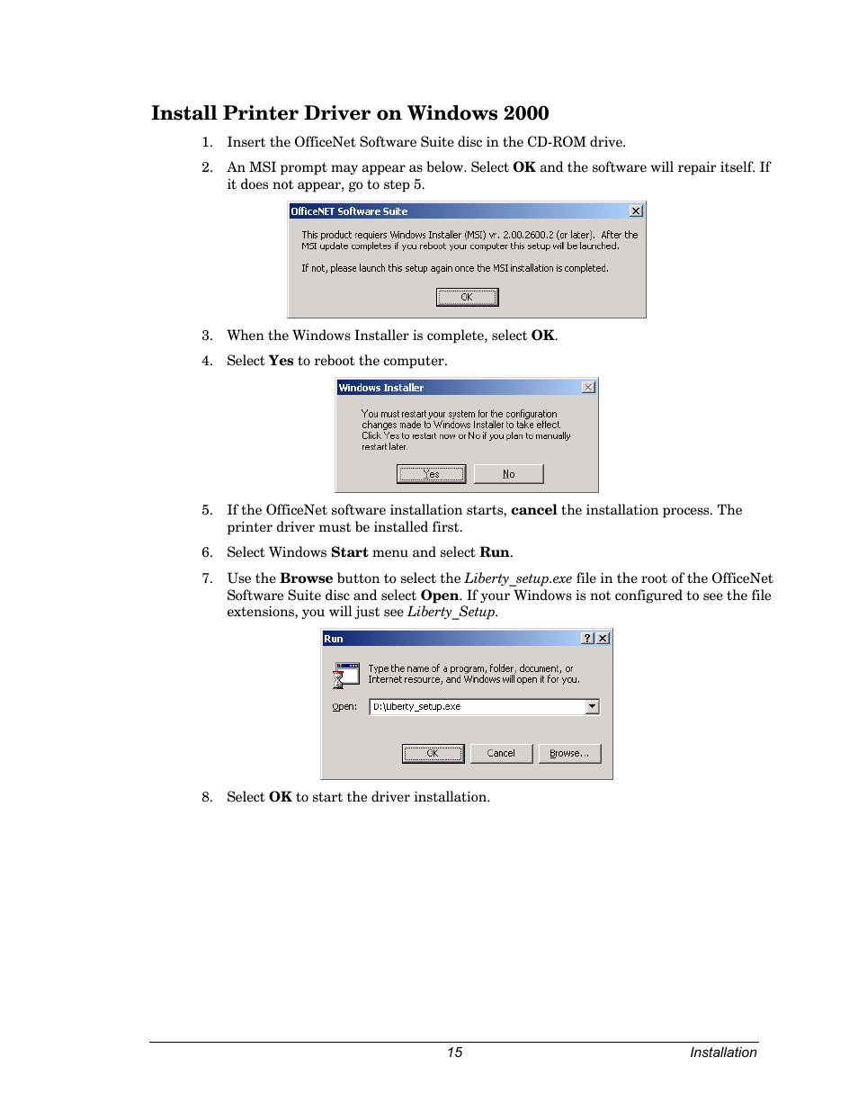 Install printer driver on windows 2000 | Dell CDPR3 User Manual | Page 15 / 57