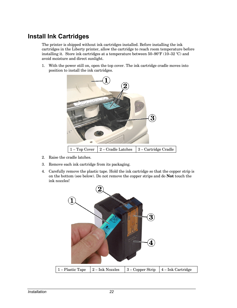Install ink cartridges, Sectio, Age 22 | Dell CDPR3 User Manual | Page 22 / 57