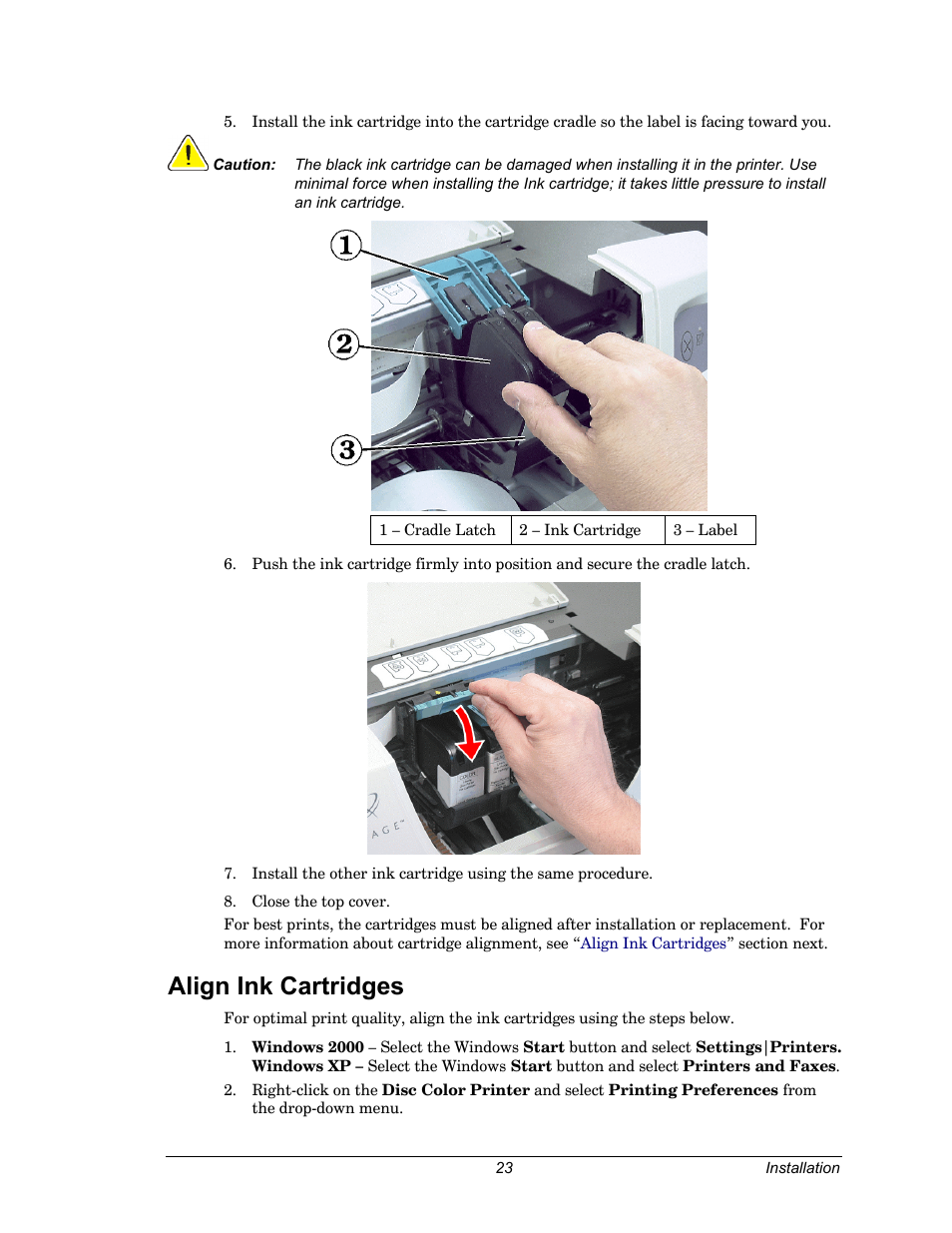 Align ink cartridges | Dell CDPR3 User Manual | Page 23 / 57