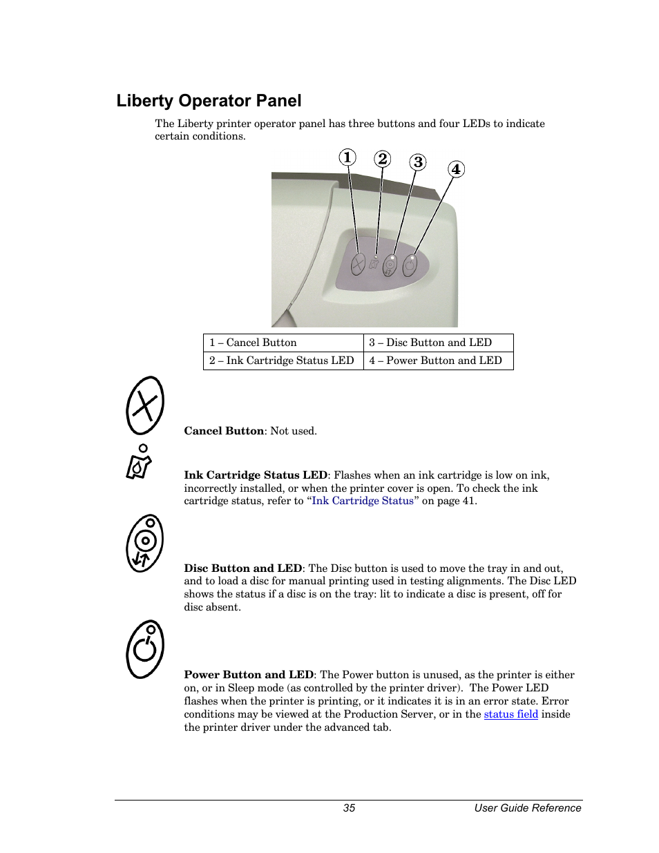 Liberty operator panel | Dell CDPR3 User Manual | Page 35 / 57