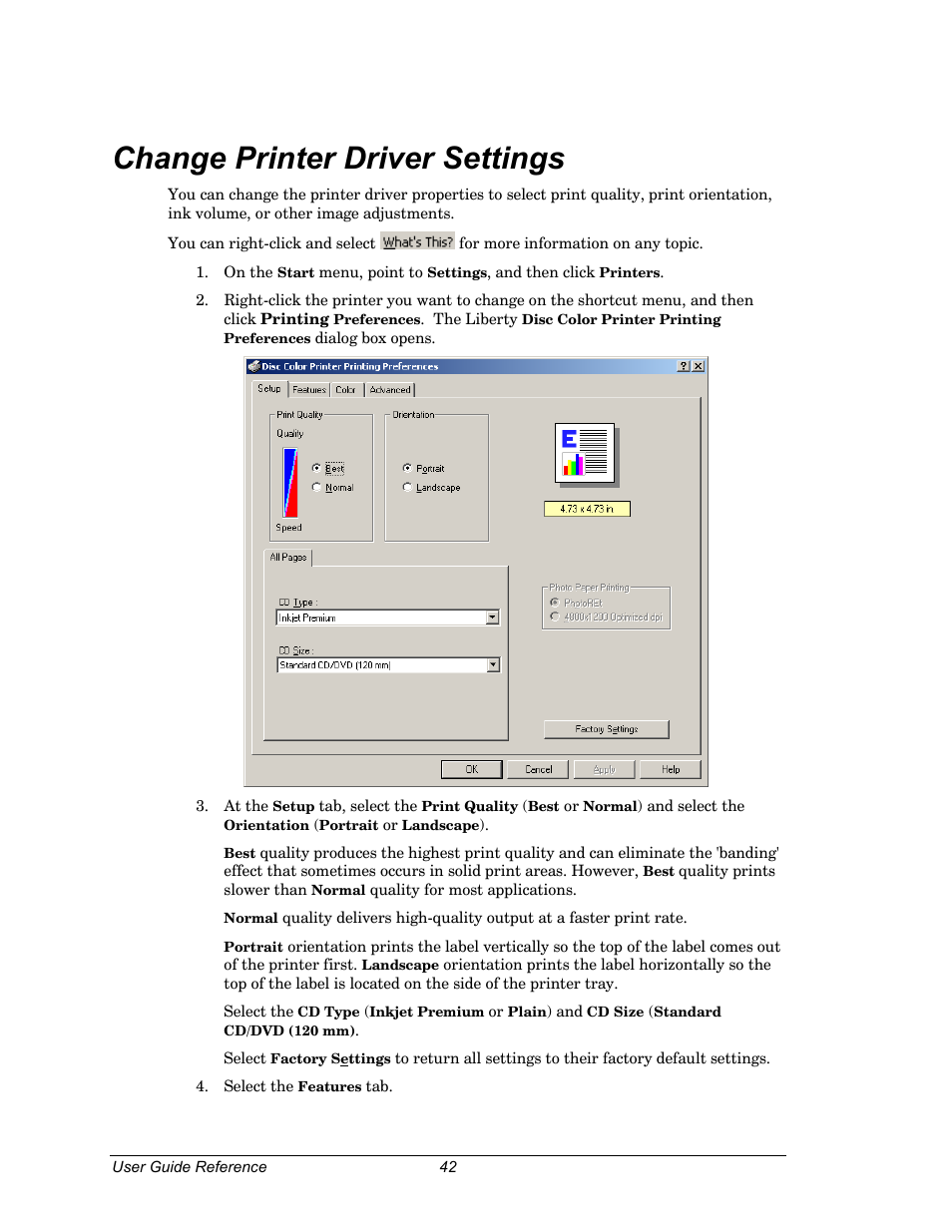 Change printer driver settings | Dell CDPR3 User Manual | Page 42 / 57