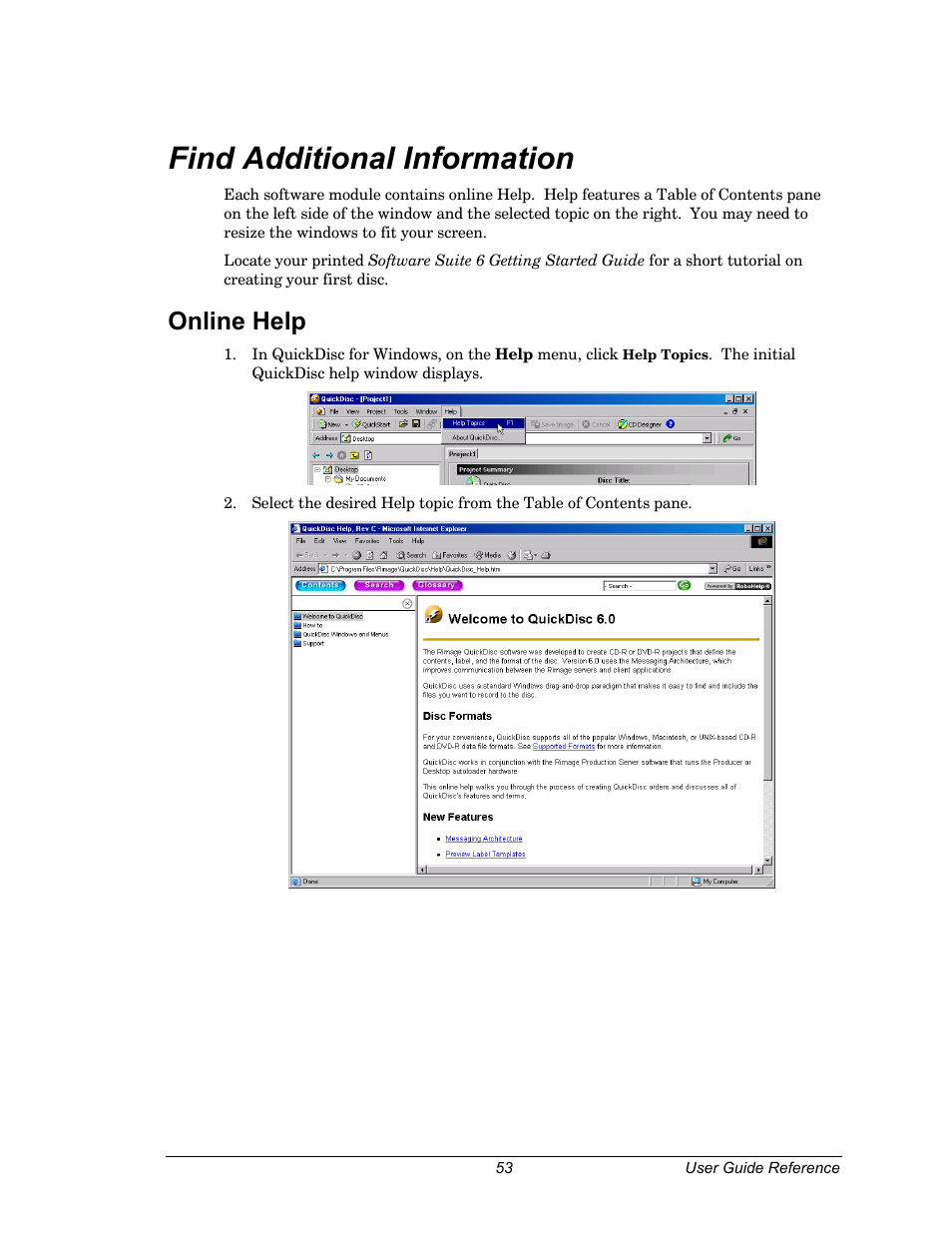 Find additional information, Online help | Dell CDPR3 User Manual | Page 53 / 57