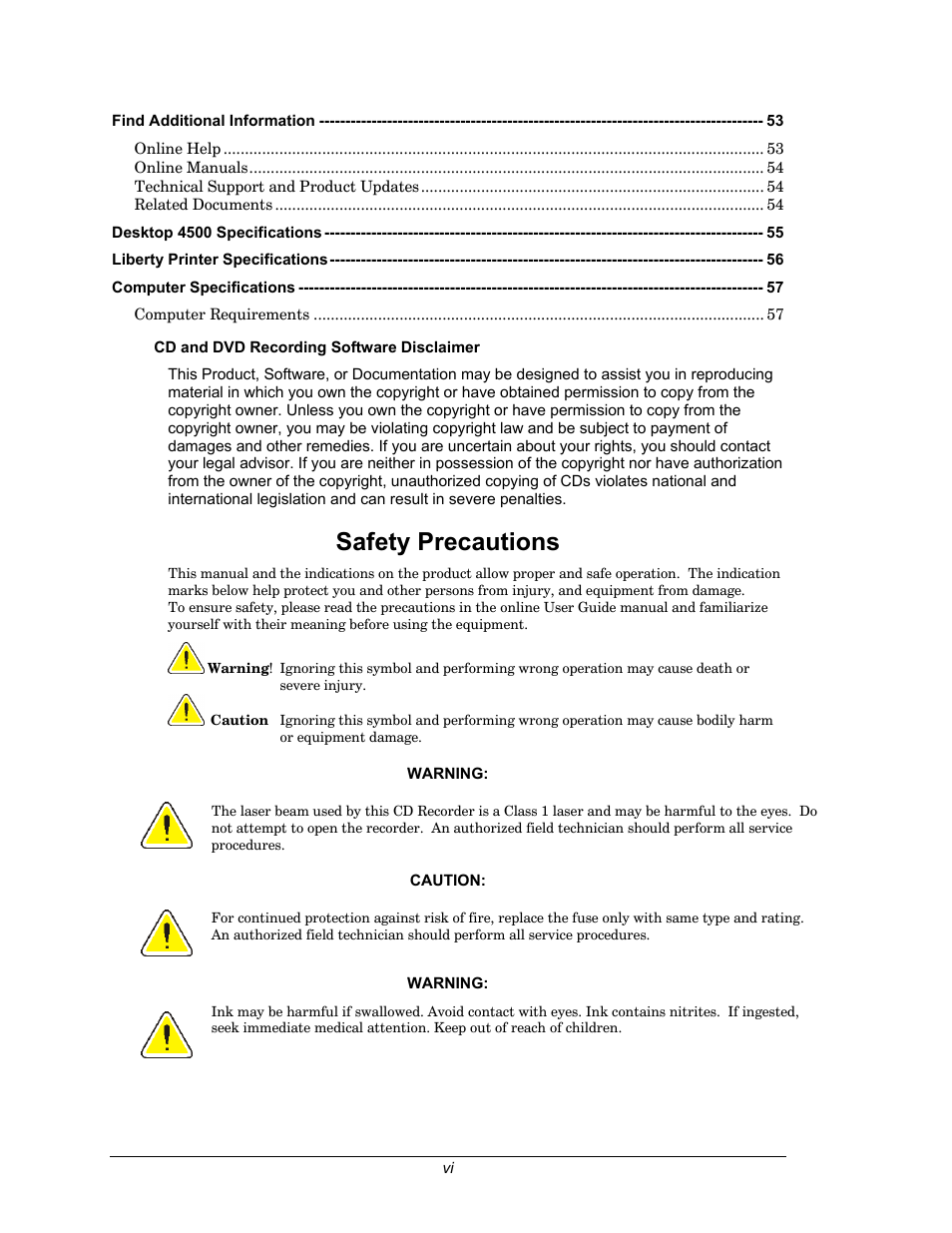 Safety precautions | Dell CDPR3 User Manual | Page 6 / 57