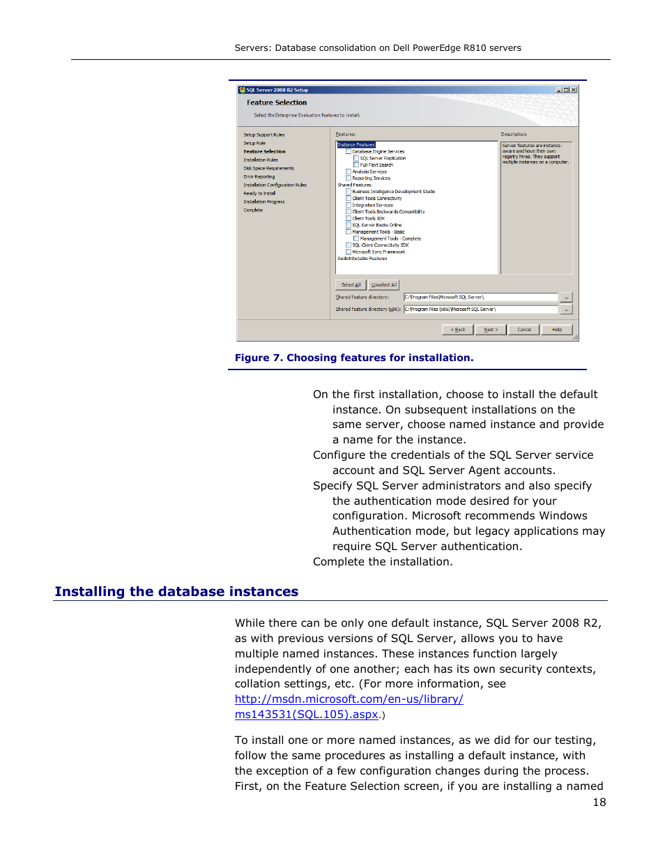 Installing the database instances | Dell R810 User Manual | Page 18 / 48