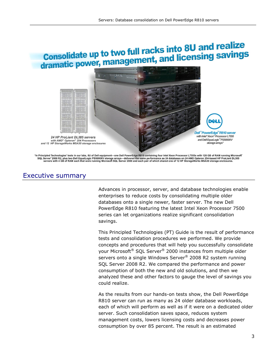 Executive summary | Dell R810 User Manual | Page 3 / 48