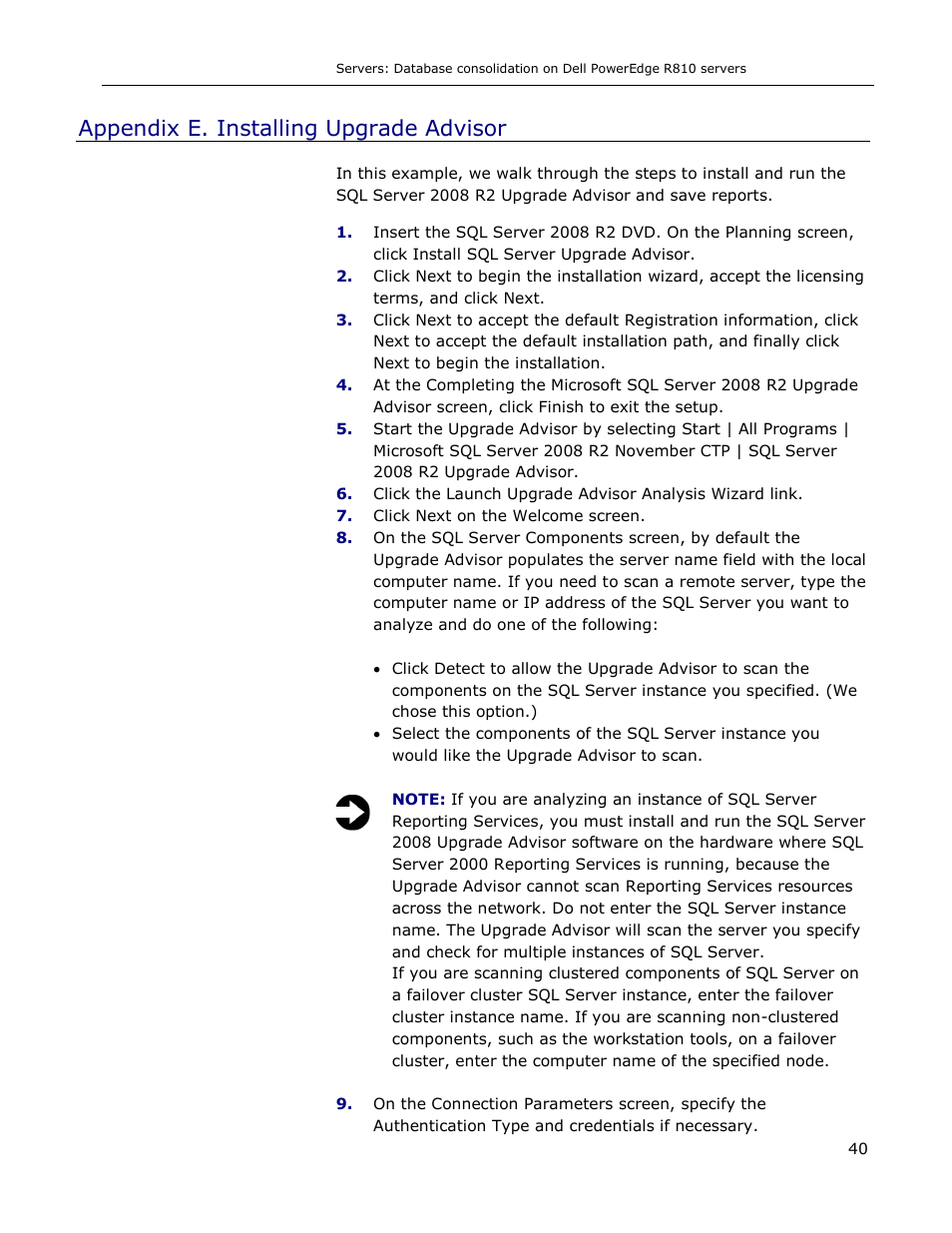Appendix e. installing upgrade advisor | Dell R810 User Manual | Page 40 / 48