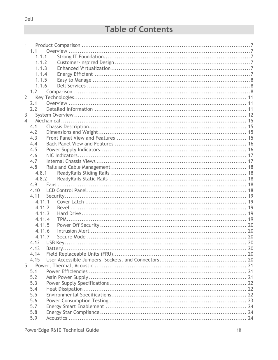 Dell POWEREDGE R610 User Manual | Page 3 / 61