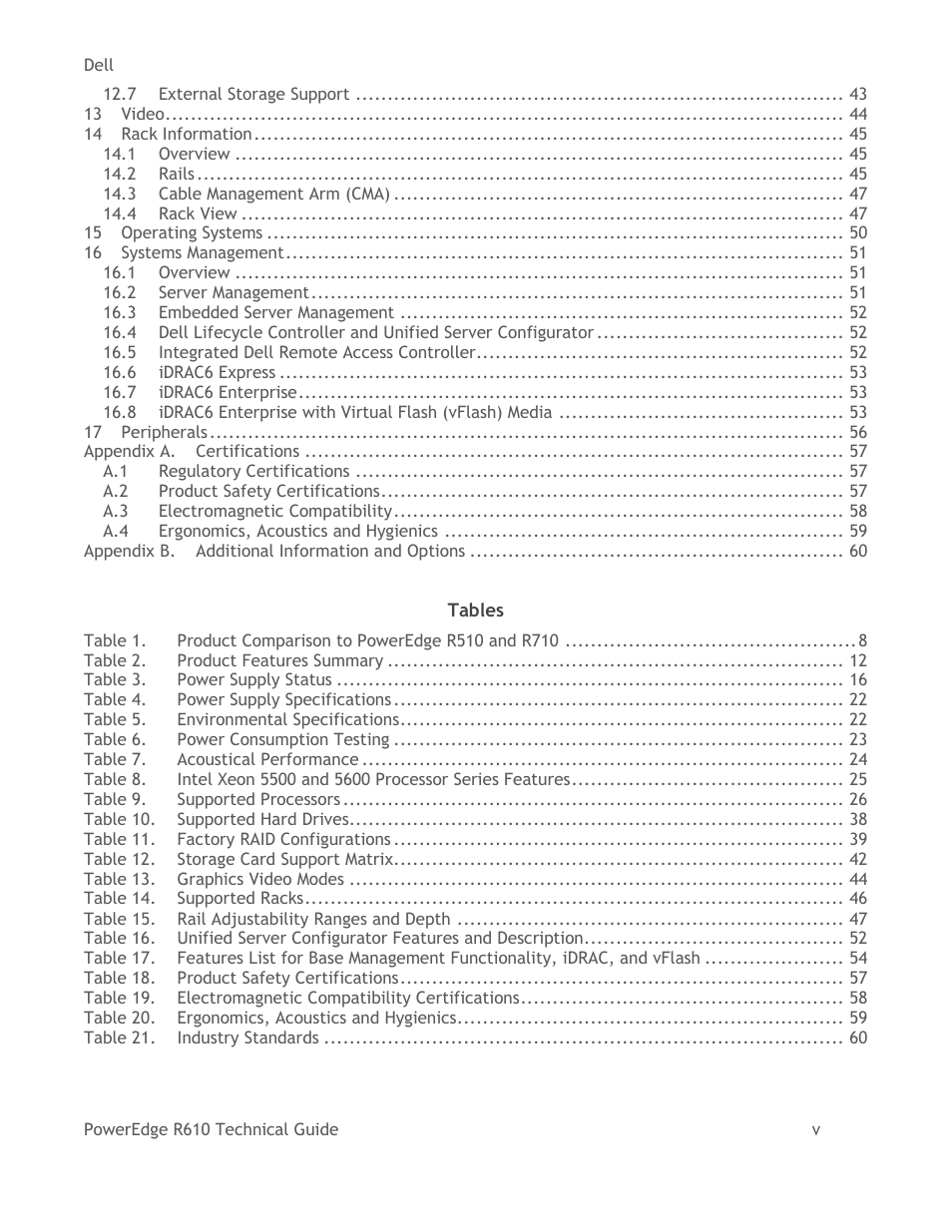 Dell POWEREDGE R610 User Manual | Page 5 / 61