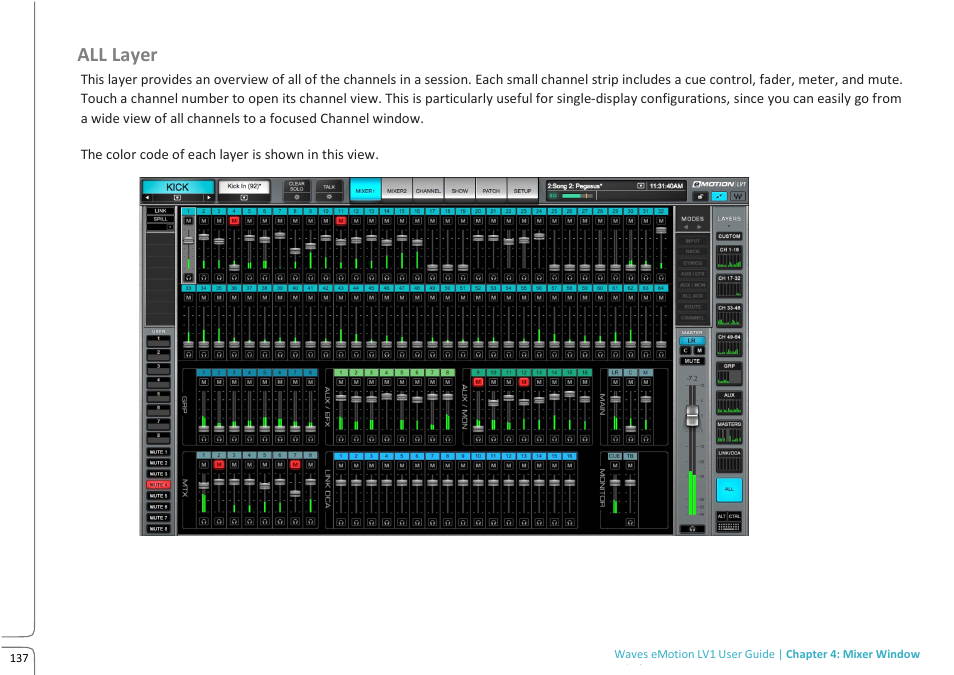 All layer | Waves eMotion LV1 64-Channel Mixer with Axis One Custom Computer User Manual | Page 142 / 220