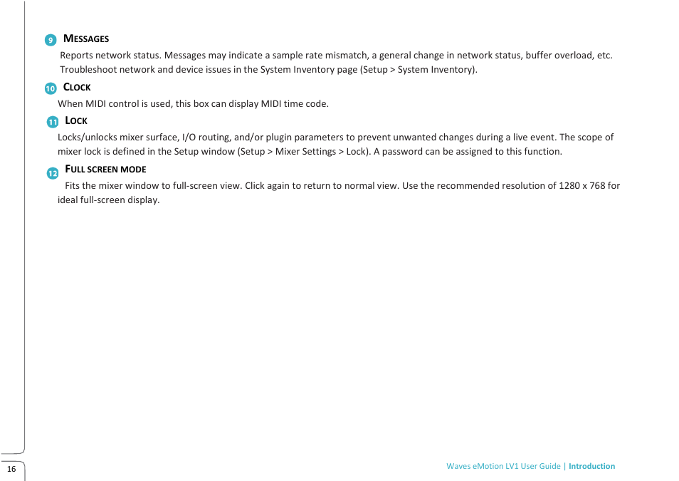 Lv1 preview 10.09 -main build | Waves eMotion LV1 64-Channel Mixer with Axis One Custom Computer User Manual | Page 21 / 220