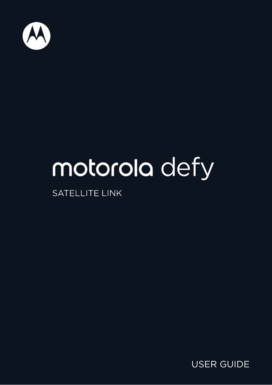 Motorola Defy Satellite Link User Manual | 16 pages