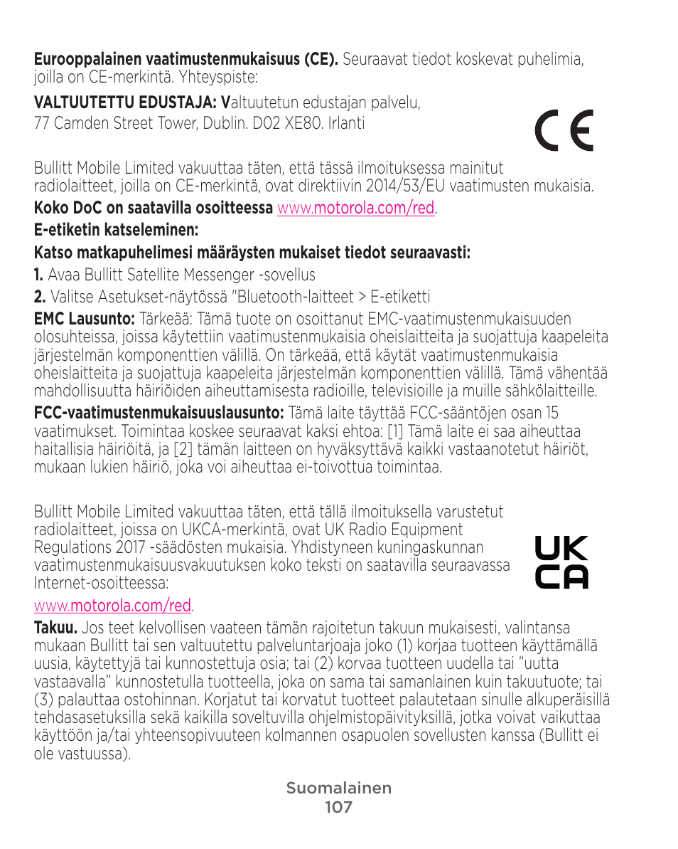 Motorola Defy Satellite Link User Manual | Page 107 / 134