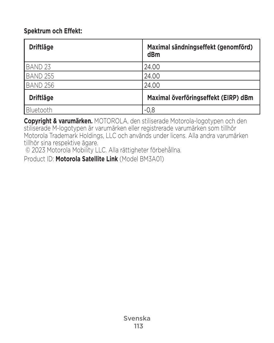 Motorola Defy Satellite Link User Manual | Page 113 / 134