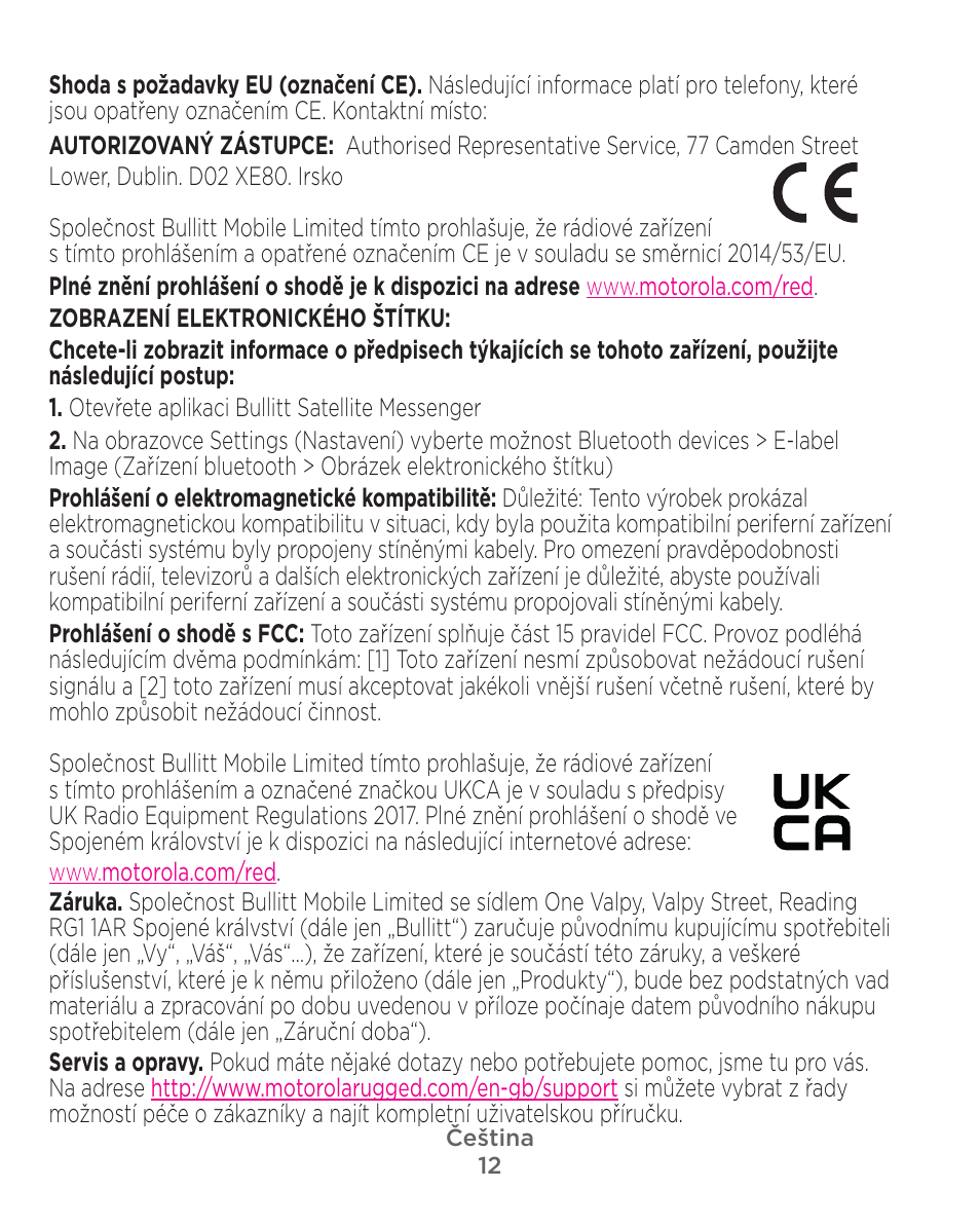 Motorola Defy Satellite Link User Manual | Page 12 / 134