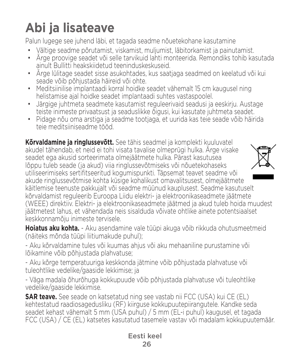 Abi ja lisateave | Motorola Defy Satellite Link User Manual | Page 26 / 134