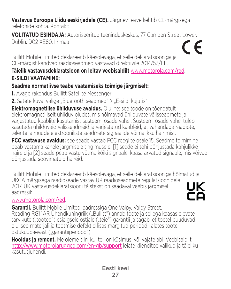 Motorola Defy Satellite Link User Manual | Page 27 / 134