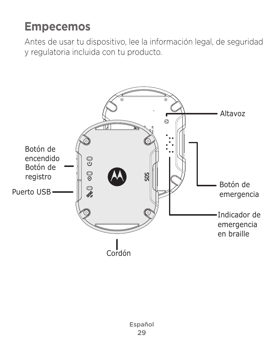 Empecemos | Motorola Defy Satellite Link User Manual | Page 29 / 134