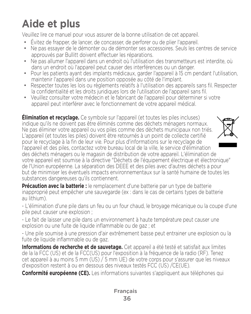 Aide et plus | Motorola Defy Satellite Link User Manual | Page 36 / 134