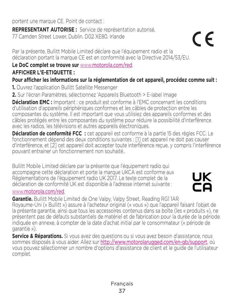 Motorola Defy Satellite Link User Manual | Page 37 / 134