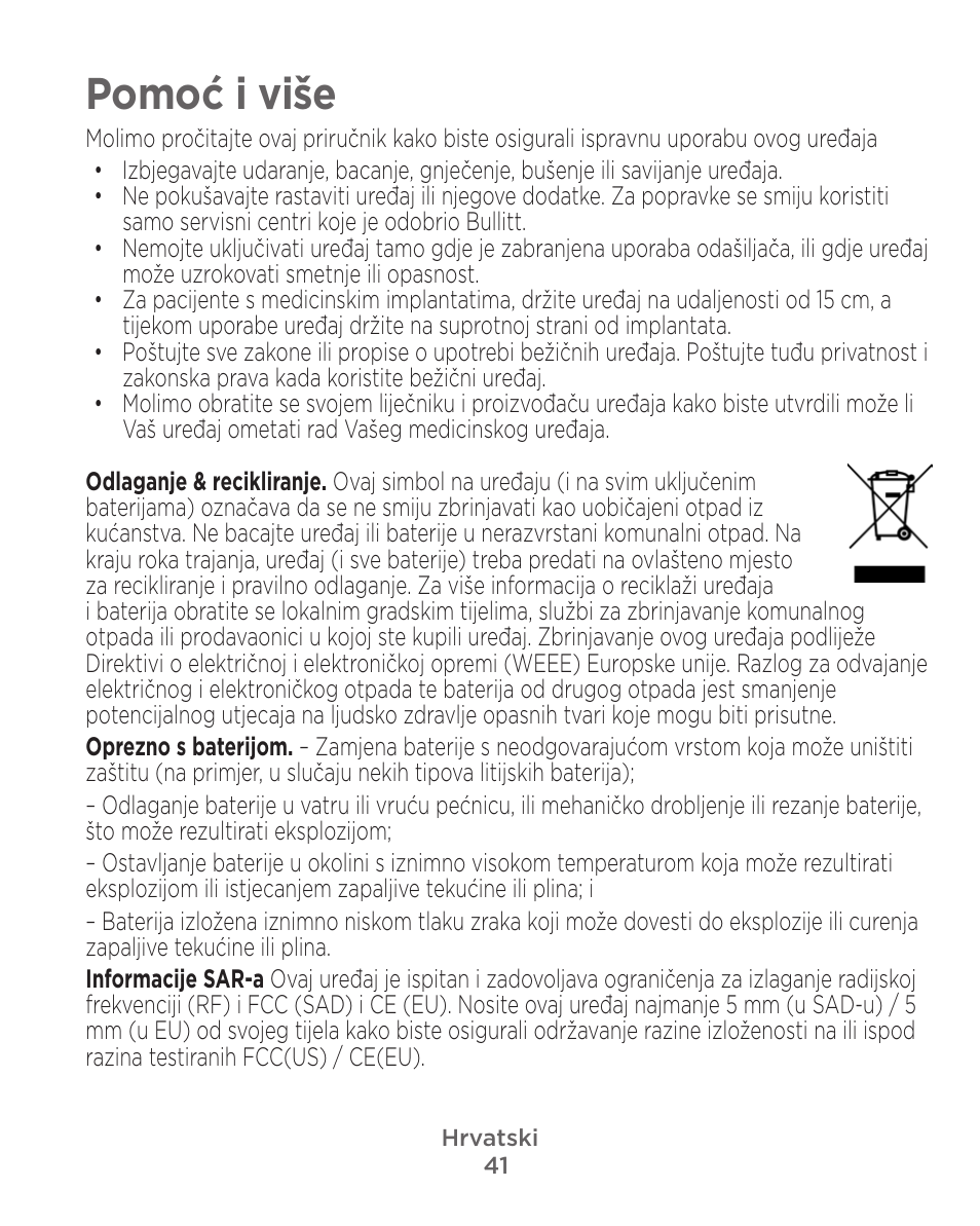 Pomoć i više | Motorola Defy Satellite Link User Manual | Page 41 / 134