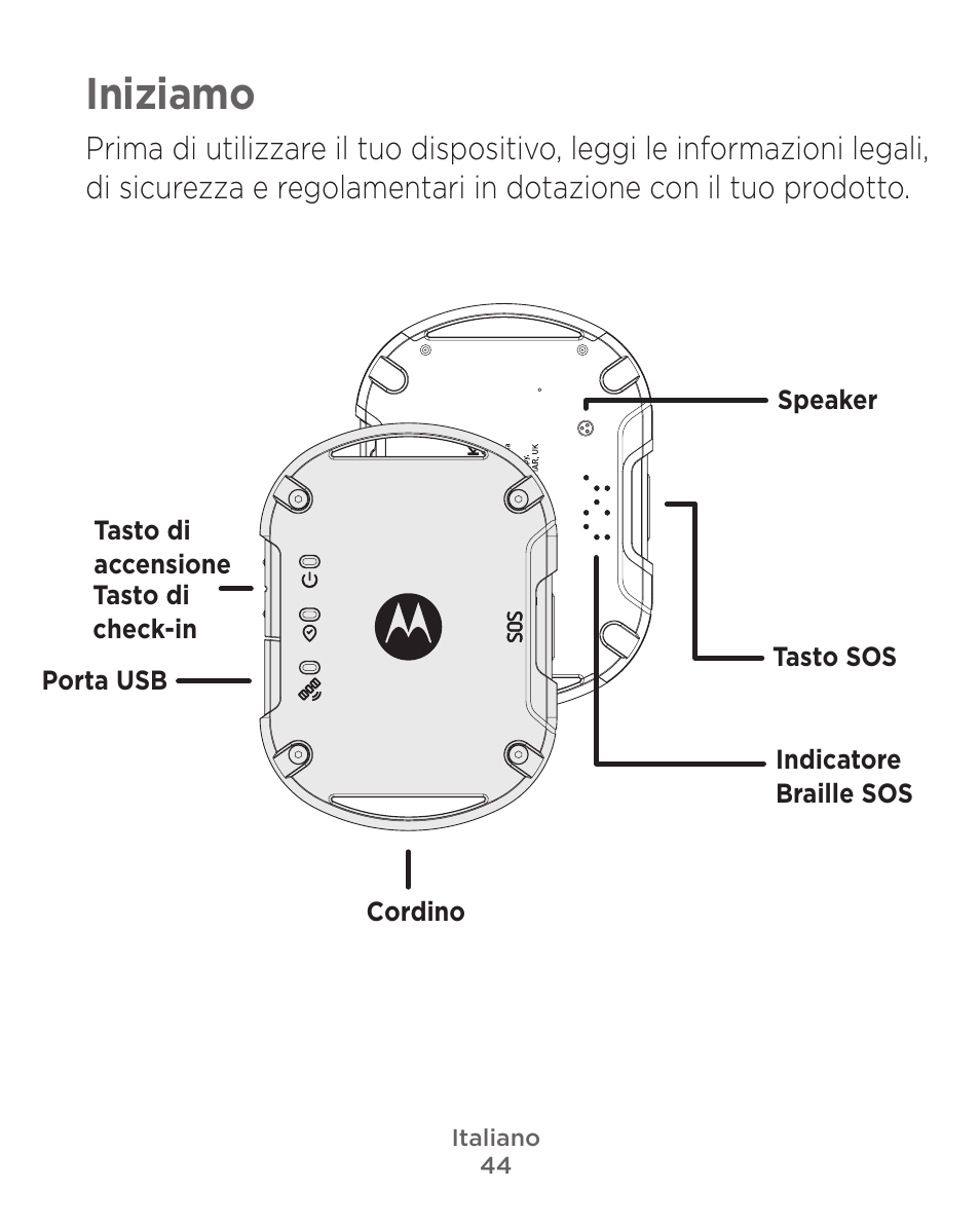 Iniziamo | Motorola Defy Satellite Link User Manual | Page 44 / 134