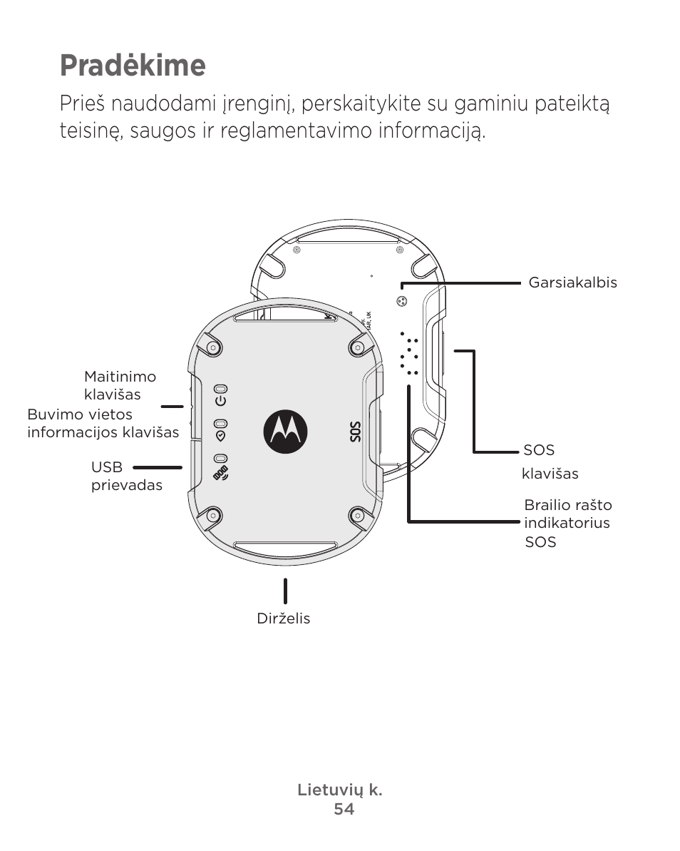 Pradėkime | Motorola Defy Satellite Link User Manual | Page 54 / 134