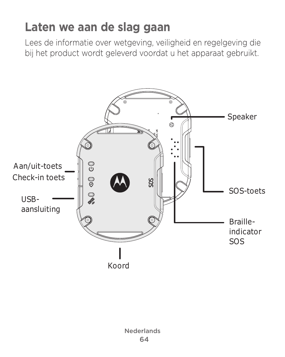 Laten we aan de slag gaan | Motorola Defy Satellite Link User Manual | Page 64 / 134