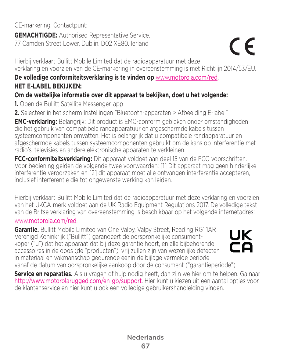 Motorola Defy Satellite Link User Manual | Page 67 / 134