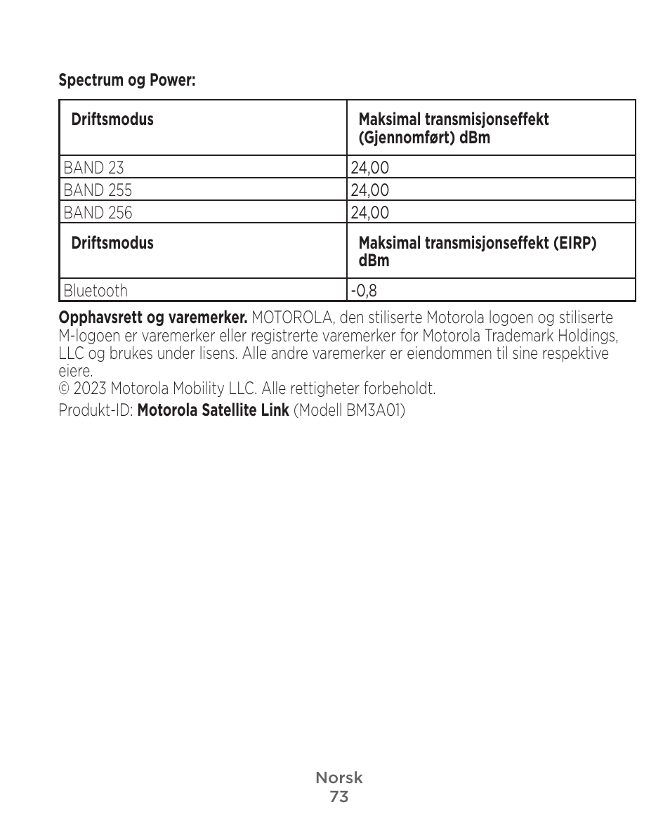 Motorola Defy Satellite Link User Manual | Page 73 / 134