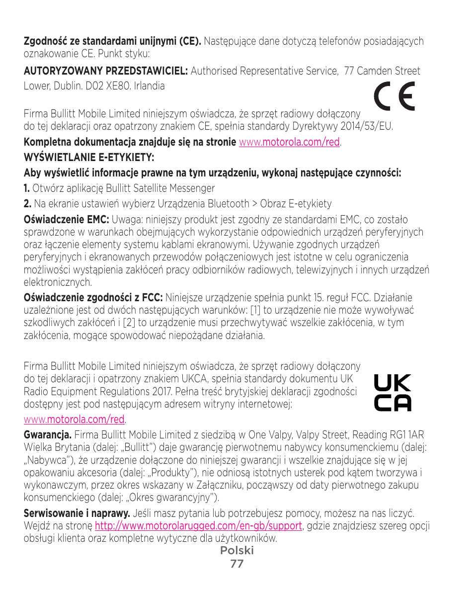 Motorola Defy Satellite Link User Manual | Page 77 / 134