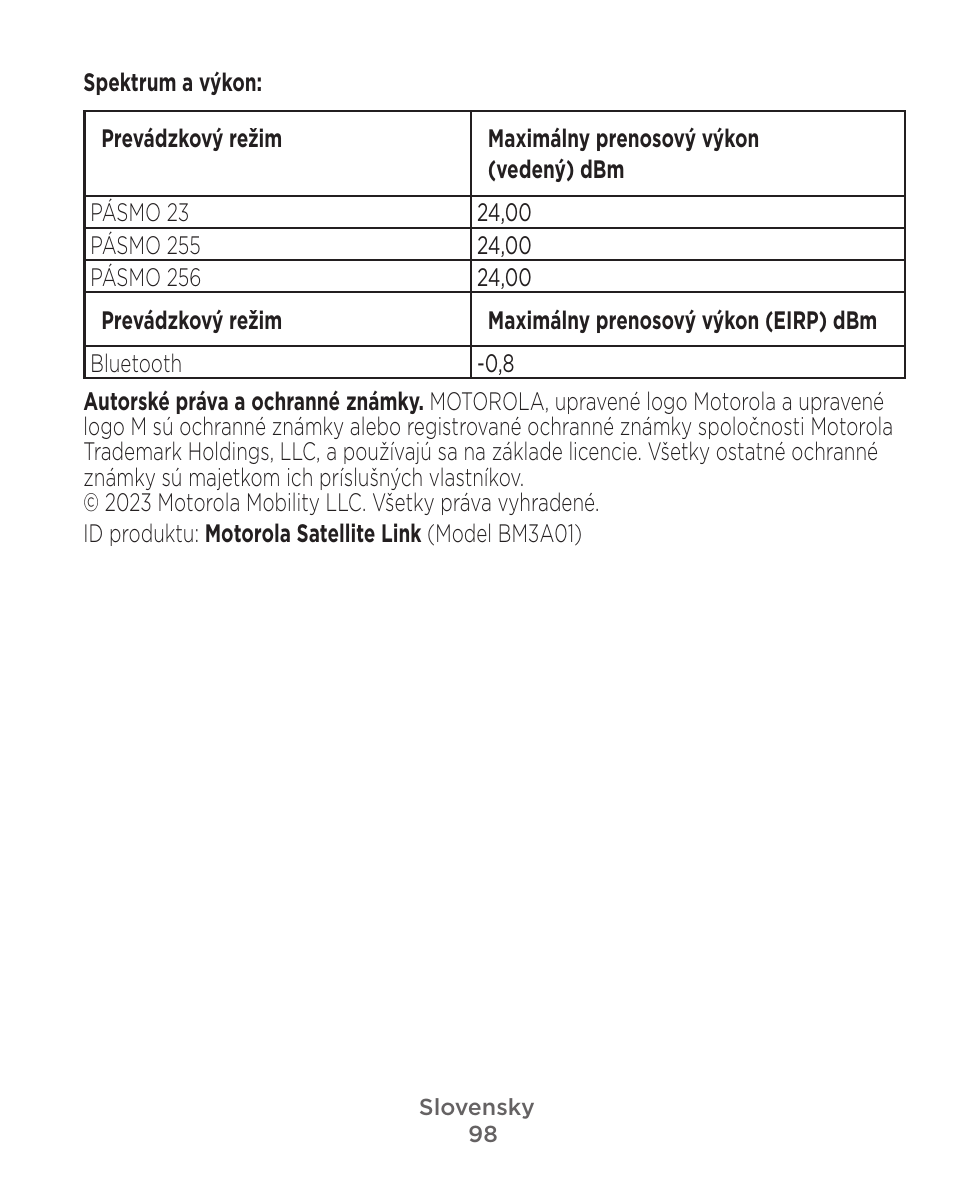 Motorola Defy Satellite Link User Manual | Page 98 / 134